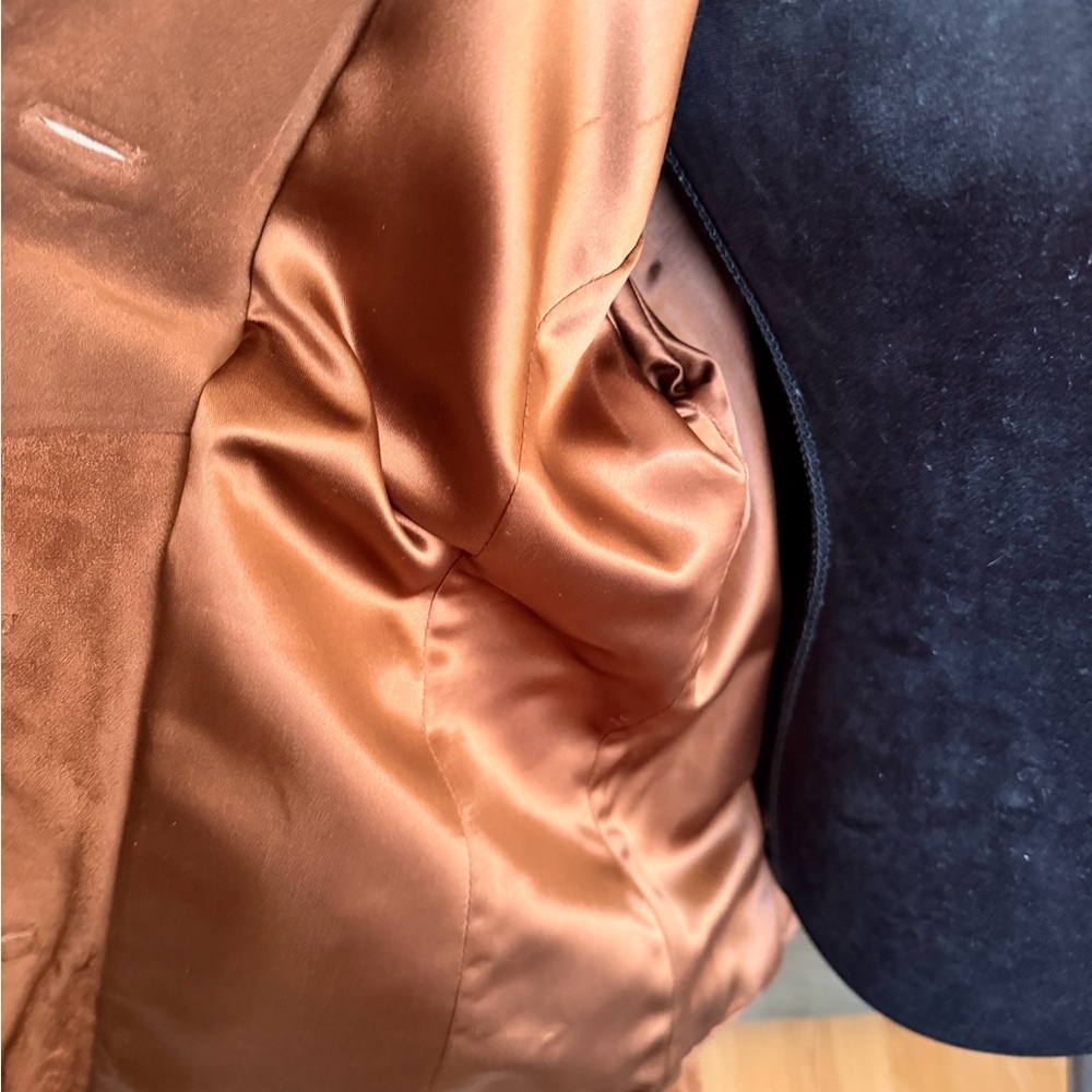 Brown Suede Button-Front Jacket - Picture 2 of 5